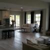 Finished kitchen, sitting area and living room