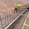 Forms and steel for footings